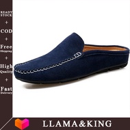 LLAMA&KING 2025 แฟชั่นผู้ชายรองเท้าเปิดส้นของแท้หนังรองเท้าสำหรับผู้ชายสไลด์รองเท้า SLIP - Ons