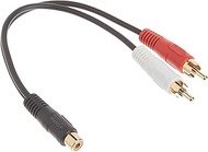 C2G 03181 Value Series One RCA Female to Two RCA Male Y-Cable, Black (6 Inches)