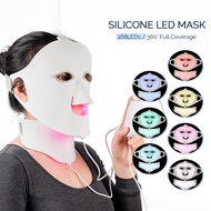 Foreverlily  8 LED Face Therapy Mask Project E Beauty Photon Skin Rejuvenation Face &amp; Neck Mask Wireless Anti-Acne &amp; Anti-Aging Skincare Reduce Fine Lines