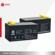 เเบตเตอรี่เเห้งซันนี SUNNY 12V 1.3Ah รุ่น SN1.3-12 Battery Sealed Lead Acid เหมาะสำหรับ ไฟสำรองฉุกเฉ