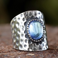 2024 New Special Design Natural Oval Opal Stone Ring For Men Women Fashion 316L Stainless Steel Domi