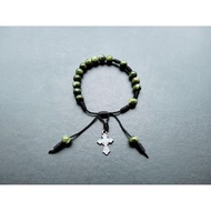 G438 PREMIUM MARBLE PEARL CROSS ROSARY BRACELET