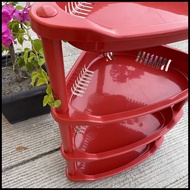 Triangle 3 Tier Plastic Corner Shelf Organizer Multi-purpose Utility Rack Organizer