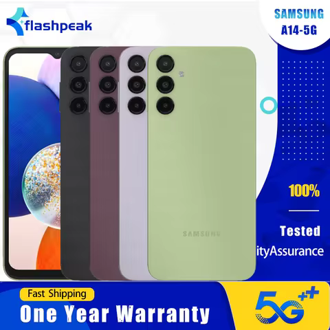 Original Samsung Galaxy A14 A146U 5G Mobile Phone 6.6" 4GB RAM 64GB ROM 50MP+13MP 1080p@30fps Video 
