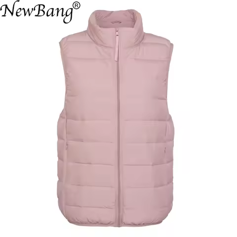 NewBang Matt Fabric Women Sleeveless Ultra Light Down Vest Women White Duck Down Vest Female Stand C