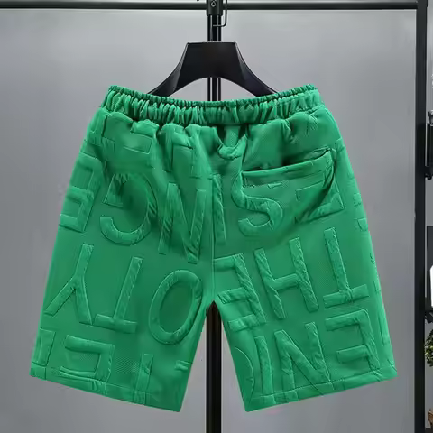 Men Solid Color Shorts Men's Drawstring Sport Shorts Solid Color Elastic Waist Above Knee Length wit