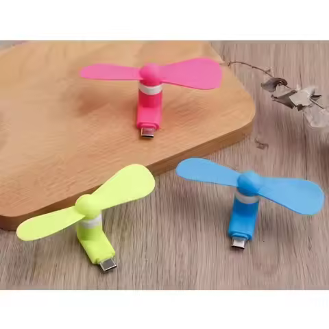 50PCS Type C Mini Phone Fan Portable MicroFan Mobile Phone for iPhone 15 iPad Samsung Galaxy Cellpho
