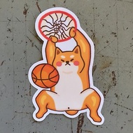 柴犬籃球小防水貼紙 SS0115