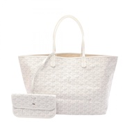 【二手】Goyard GOYARD Louis PM 手提包，白色/灰色，PVC塗層帆布，皮革，女士，二手