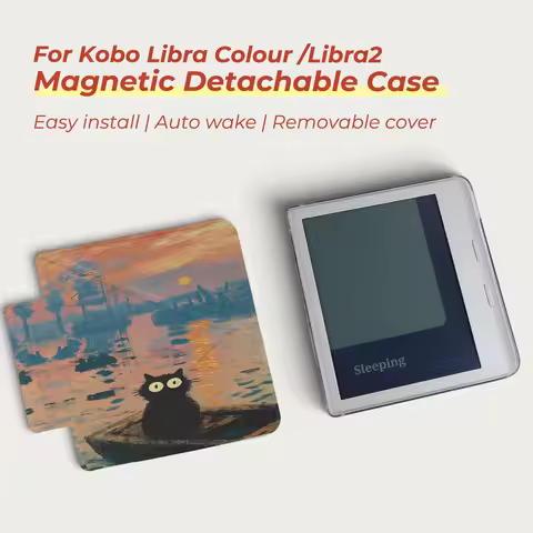 Twosheep suit for Kobo Libra Colour Kobo Libra2 7-inch Case Magnetic Detachable Cover Clear Back Aut