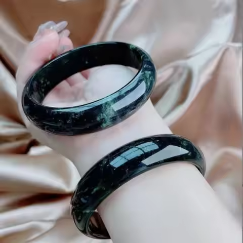 Natural Hidden jade bracelet Medicine King Stone Bracelet Ink Green jade bangle high quality woman j