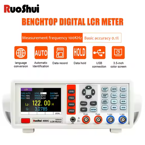 RuoShui 4090 Digital LCR Meter Desktop Electric Bridge Resistance Impedance Capacitance Inductance M