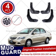 4Pcs Set for Honda City GD8 GD9 2003~2007 Car Mud Flaps Mudguard Splash Guards Fender Mudflaps Flap 