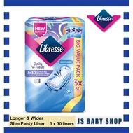 Libresse Longer & Wider Slim Panty Liner Pantyliner (3 x 30s)