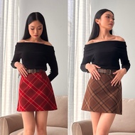 [MAFIA] FEI SKORT | Checkered mini skort premium skirt pants Wanita