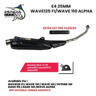 EX.PIPE RACING (ESPADA) E4 25MM WAVE125 FI/WAVE 110 ALPHA