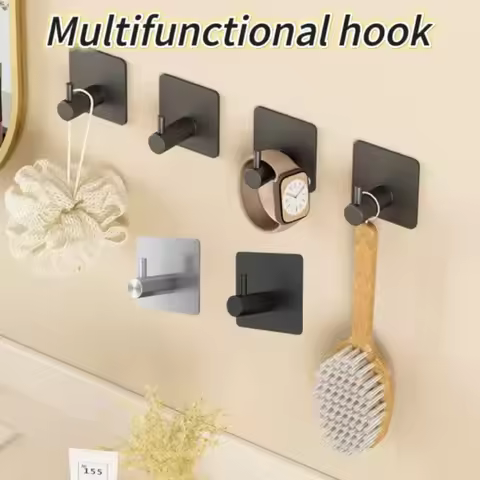 Non Drilling 304 Stainless Steel Hook with Adhesive Stainless Steel Hook Modern Stainless Steel Adhe