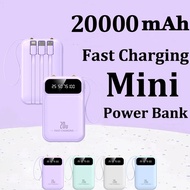 20000Mah Powerbank Fast Charging With 4 Cables Portable Mini Power Bank Charge With lights Not Applicable to iPhone 15