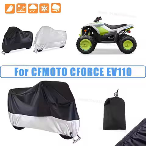210D Oxford Motorcycle Cover Waterproof All Season UV Protection For CFMOTO CFORCE EV110 Anti-Tear W