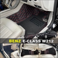 พรมปูพื้นรถยนต์7D BENZ E-CLASS W212 เบ๊นซ์ อีคลาส เสริมใยดักฝุ่น เข้ารูป เต็มคัน 7ชิ้น