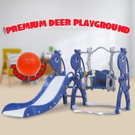 3 In 1 Kids PREMIUM DEER PLAYGROUND Indoor Gelongsor Baby Mainan Slides Play Set Outdoor Mini Playgr