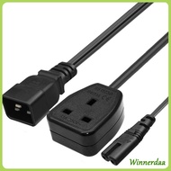 WINN C20 to C7 UK Power Cord IEC320 C20 Male to UK C7 Female Power Converter Extension Adapter Cable