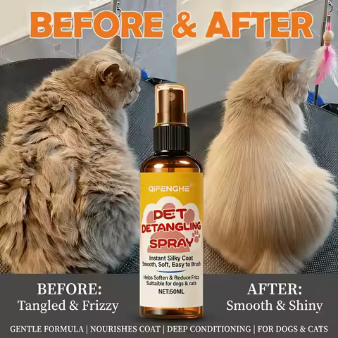 Pet Hair Care Spray And Detangling Conditioner, Instant Fur Smoothing, Deep Nourishing Knot Remover,
