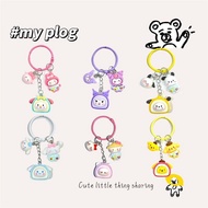 Kawaii Doll Keychain Cartoon Melody Kuromi Cinnamonroll Couple Backpack Pendant Keychain Holiday Gif