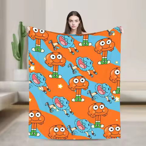 Super Soft The Amazing World of Gumballs Throw Blanket Premium Fleece Flannel Lightweight Bed Blanke