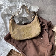 中古包 Celine思琳 凱旋門麂皮半月包