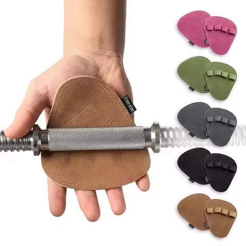 Leather Weight Lifting Training Gloves Palm Protection Women Men Fitness Sports Gymnastics Grips Pul