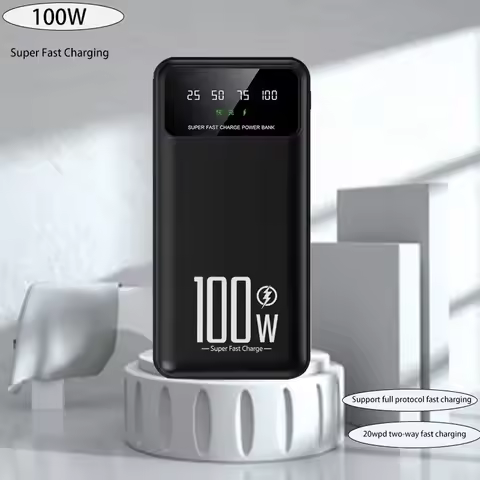 10000mAh/20000mAh High Capacity 100W Fast Charging Power Bank Portable Charger Battery Pack Powerban