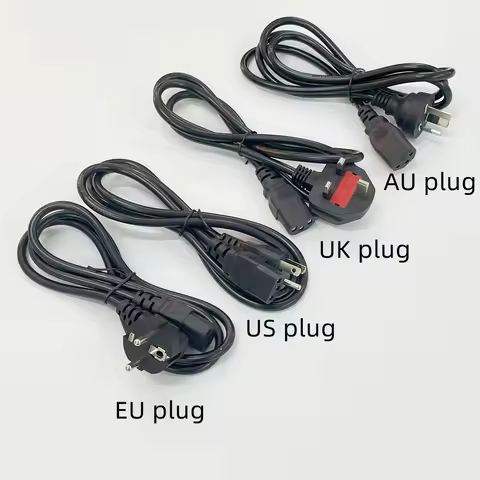 3PIN EU Power Cord US UK AU Plug IEC C13 Power Adapter Cable For Dell Desktop PC Monitor HP Epson Pr