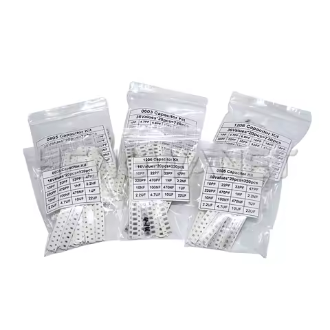 320PCS 720PCS 0603 0805 1206 SMD Capacitor Kit Assorted Kit 16/36Values 1PF ~ 1UF
