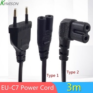 EU To IEC 320C C7 AC power cord Schuko CEE7/16 to C7  Firgure 8 Power lead cable for TV replacement 