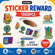 1000PCS Sticker Reward Guru | Sticker Ganjaran Pelajar 2.5x2.5cm | Teacher Reward Stickers | Ink Kal