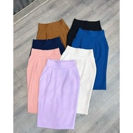 65cm Long 2-layer Pencil Skirt with diagonal pockets on both sides in bomber style to cover the lowe