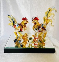 水晶玻璃 琉璃 雞生肖 全家福 帶路雞 起家