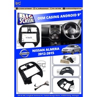 Android Player Casing 9" Nissan Almera 2012-2015 ( with Socket Nissan CB-12 &amp; Antenna Join )