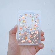 Orange Retro Flowers July Phone Wallet Suitable For Iphone 16 16promax 15 14 13 12 Phone Card Wallet