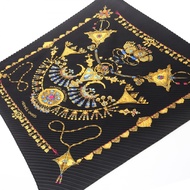 [二手] 愛馬仕 HERMES 圍巾 Carre Plissé PARURES DES SABLES 真絲圍巾 女士二手 A