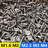 20Pcs ISO14581 Titanium Screws M1.6 M2 M2.5 M3 M4x3/4/5/6/7/8/9/10/12/15 Flat Head Bolt T5 T6 T8 T10