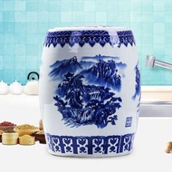 Zacjytte Ceramic Rice Pot Rice Bucket 10.00kg with Lid 25.00kg Oiler Flour Container Household Seale