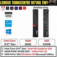 Desktop Lenovo ThinkCentre M710q Tiny Intel i5 6th Gen | Mini PC Set Monitor Keyboard Mouse | Win 10