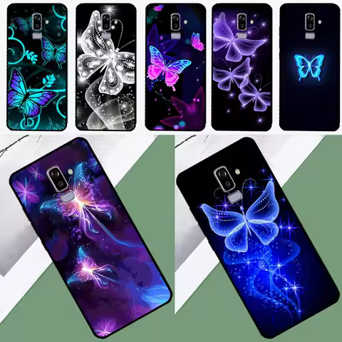 Neon Butterfly Case For Samsung Galaxy A3 A5 J1 2016 J3 J5 J7 2017 A6 A7 A8 A9 2018 J8 J4 J6 Plus Co