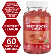 Biofinest Beet Root+ Gummies – Beet Root Tart Cherry Pomegranate Hawthorn CoQ10 Vitamin C Circulatio