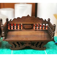 Buddha Shelf Statue Stand Teak Wood Sausage