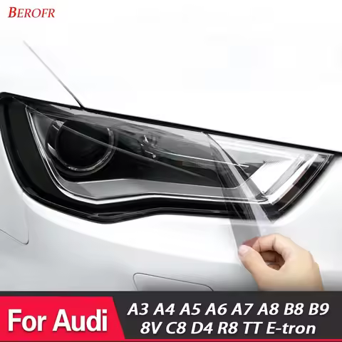 Film 2pcs Black TPU Car Headlight Protector Sticker for Audi A4 8V A3 B8 B9 A5 A6 C8 A7 A8 D4 TT E-t