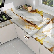 Yellow Gilded Marble Pattern Self Adhesive Wallpaper Home Decoration Building Materials Background W