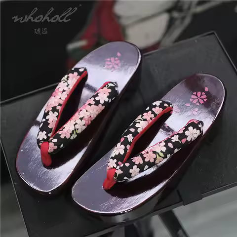 Summer Women Slipper Japanese Geisha Wooden Geta Anime Cosplay Sandals Female Flip Flops Clogs Shoes